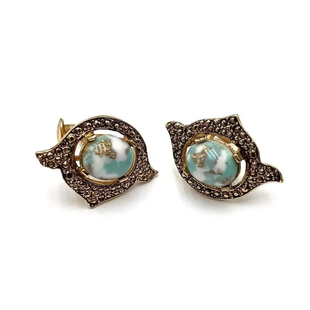 Sarah Coventry Vintage Earrings Clips Clip Ons Gold Tone Estate